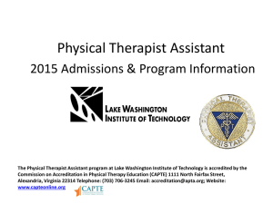 Physical Therapist Assistant - Lake Washington Institute of Technology