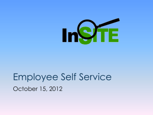 InSITE Employee Self Service Presentation(press F5 to play)