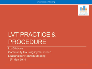 LVT Practice & Procedure - Community Housing Cymru