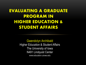 Evaluating a Graduate Program In Student Affairs
