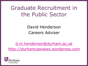 Graduate Recruitment in the Public sector