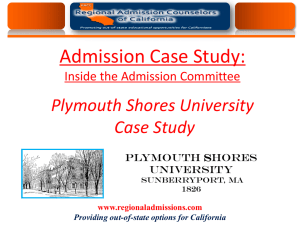 For the Case Studies presenter - Regional Admission Counselors of