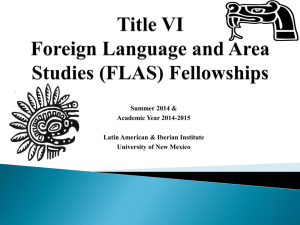 Title VI Foreign Language and Area Studies (FLAS) Fellowships