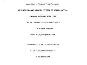Social Capital - Centre for the Study of Public Policy