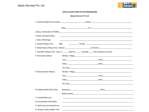 Application Form - Qubyk Services Pvt Ltd