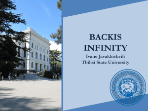 BACKIS and INFINITY projects (Ms. Chelishvili)