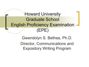 Howard University Graduate School English Proficiency Examination