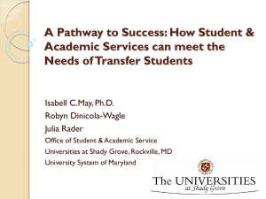 A Pathway to Success: How Student & Academic Services can meet