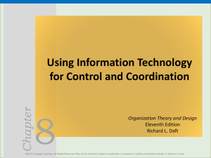 Chapter Using Information Technology for Control and Coordination
