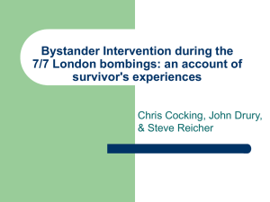 Bystander Intervention during the 7/7 London bombings: an account
