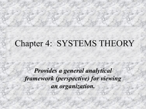 Chapter 4: SYSTEMS THEORY