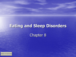 Durand and Barlow Chapter 8: Eating and Sleep Disorders - U