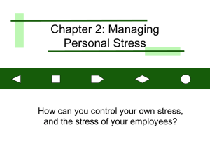 Chapter 2: Managing Personal Stress
