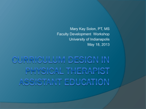 Curriculum Design in Physical Therapist Assistant Education