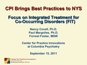 Focus on Integrated Treatment for Co-Occurring
