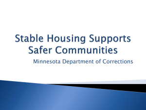 Minnesota Department of Corrections Stable Housing Supports