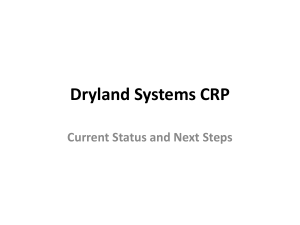 Dryland Systems CRP update