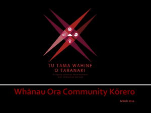 Whanau Ora presentation - Midland Regional Network