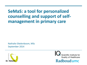 The use of the Self-management Screening Questionnaire in