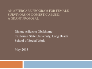 An Aftercare Program For Female Survivors Of Domestic Abuse: A