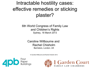 Intractable hostility cases - the World Congress on Family Law and