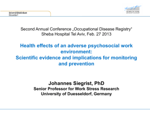 Health effects of an adverse psychosocial work environment