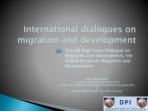 International dialogues on migration and development