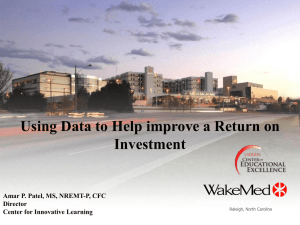 Using Data to Help Improve a Return on Investment