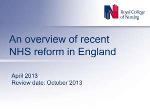 An overview of recent NHS reform in England