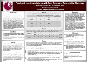 Facebook and Personality Disorders