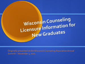 DSPS Licensure Information 2011 - University of Wisconsin Oshkosh