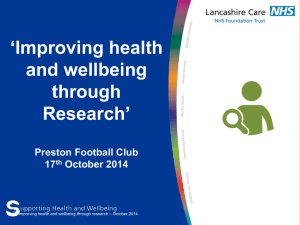 Session 1: Research successes - Lancashire Care NHS Foundation