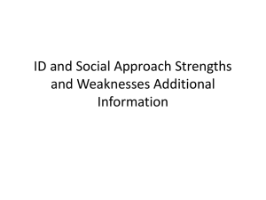 ID and Social Approach Strengths and Weaknesses teacher