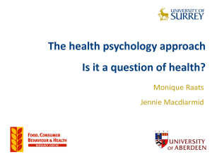 The health psychology approach