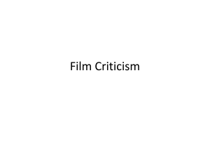 Film Criticism Lecture