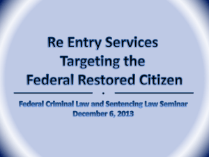 Re Entry Services for the Federal Restored Citizen