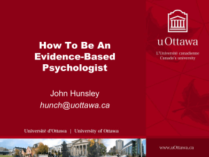 Advances in Evidence-Based Psychological Practice