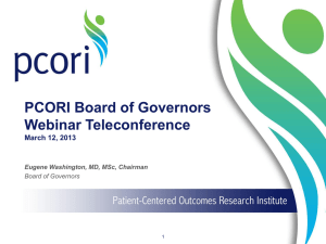 PCORI Board of Governors Webinar Teleconference