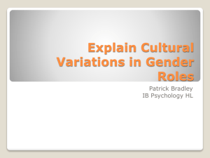 Explain Cultural Variations in Gender Roles