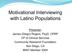 Using Motivational Interviewing (MI) with Latino Populations
