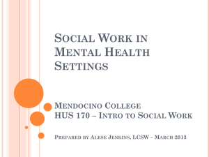 Social Work in Mental Health Settings
