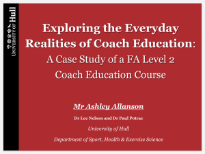 Ashley Allanson - Everyday Realities of Coach Education