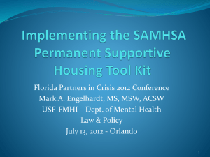 Supportive Housing SAMHSA Evidence