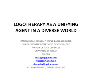 logotherapy as a unifying agent in a diverse world