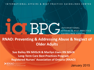RNAO Best Practice Guidelines-Preventing & Addressing Abuse