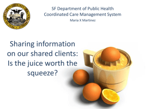 Presentation by Maria Martinez, SF Department of Public Health