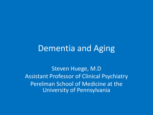 Dementia and Aging - University of Pennsylvania School of Medicine