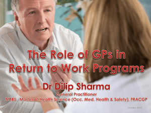 The Role of GPs in Return-to-Work Programs