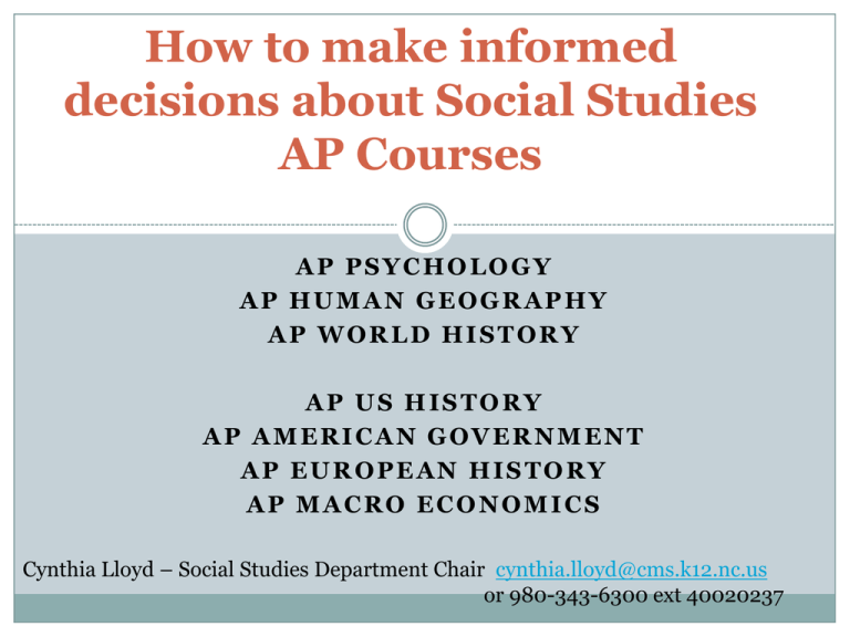 What Do I Need To Know About AP Social Studies Courses 