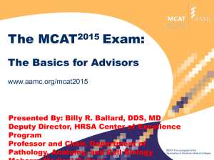 Introduction to the MCAT2015